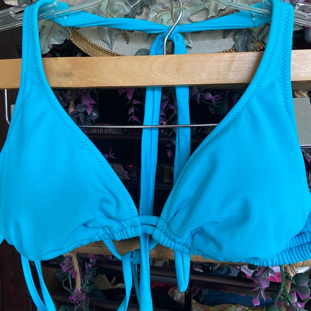 Point Conception Bikini Padded Top Sz D Cup & XL Bottoms Turquoise Color